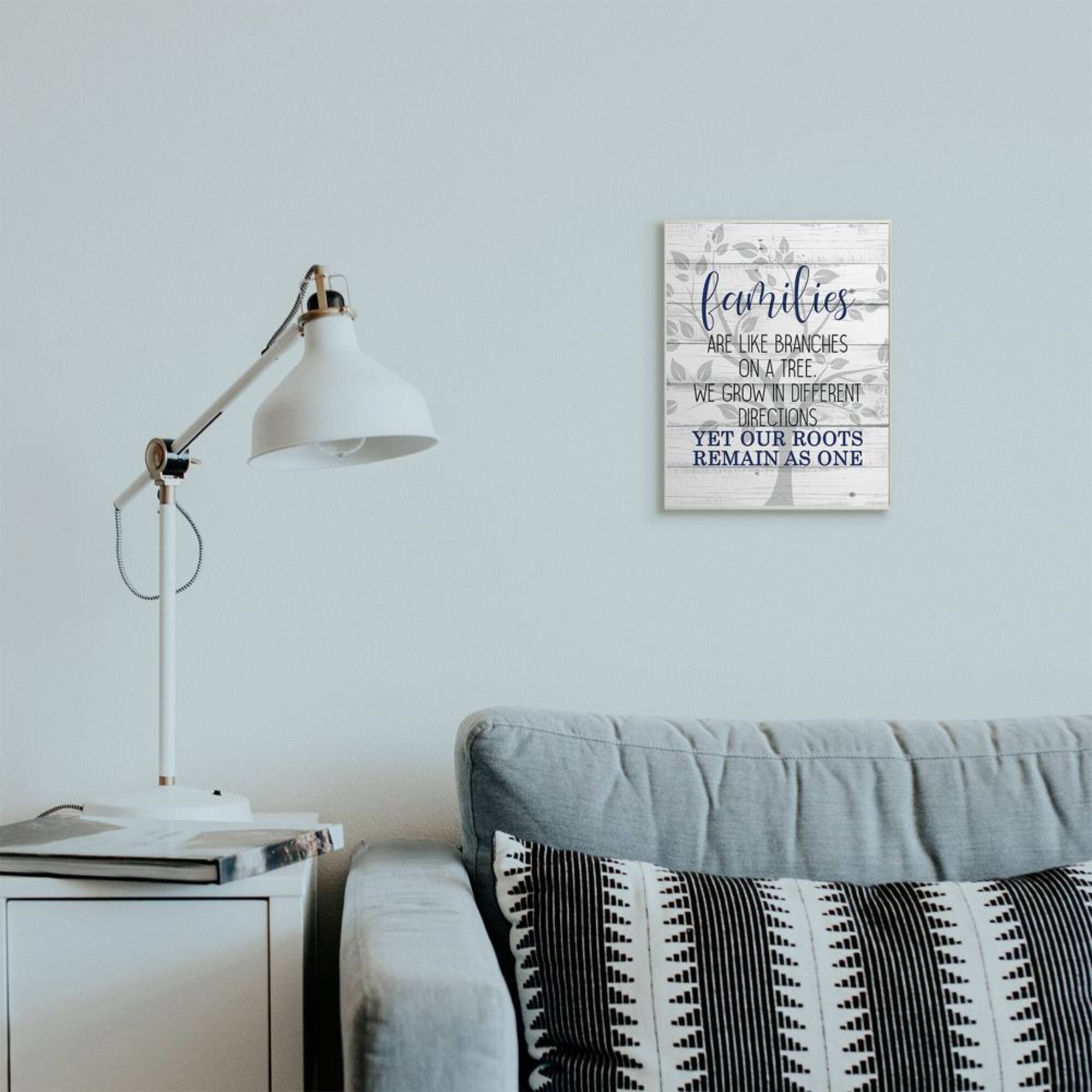 Stupell Industries Family Branches and Roots Phrase Tree Growth Inspiration Wood Wall Plaque